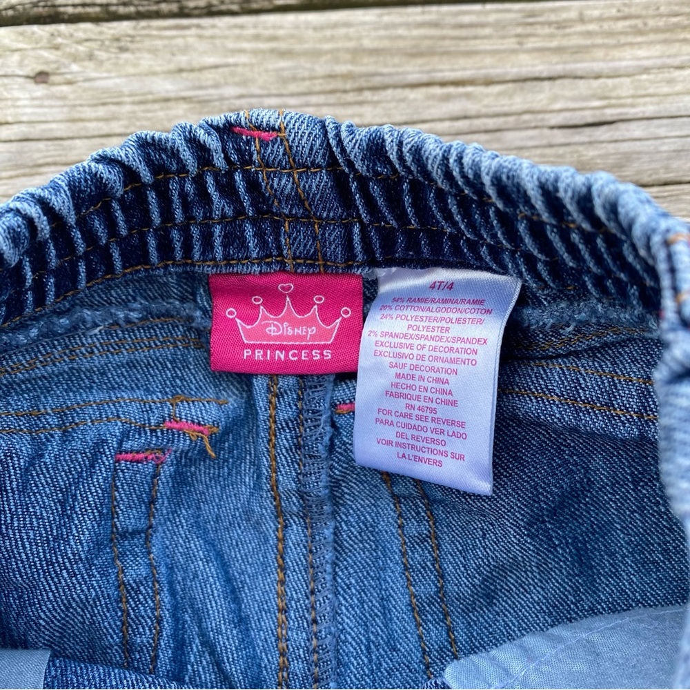 y2k Disney Princess Embroidered Flare Girls Toddler Jeans Size 4T/4 - Picture 4 of 6